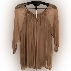Elegant Tan Blouse Top